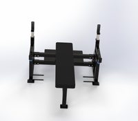 Banc de musculation professionnel robuste à hauteur réglable avec crochets pour barre d'haltères