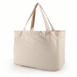 Bolsa de Lona Blanca Grande con Asas de Cuerda, 100% Algodón, Precio de Fábrica, Impresión Personalizada, Promocional, al por Mayor - Product Image 1