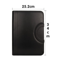 Carpeta de Archivos A4 para Negocios, Carpeta con Anillas y Logotipo Personalizado, Calculadora de 12 Dígitos, Cuaderno, Carpeta de Archivos con Clip de Cuero PU Premium