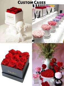 Prix d'usine – Coffrets carrés faits main <span class=keywords><strong>de</strong></span> 4 ou 9 roses <span class=keywords><strong>éternel</strong></span>les naturelles préservées, idéaux pour la décoration intérieure et comme cadeaux pour la Fête des Mères - Product Image 3