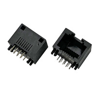 Connecteurs Ethernet Coorle Black 5324 MINI à angle droit DIP 90° RJ45 Jack Modulaire Femelle 8P8C à Solder sur PCB Pas de 11,43 mm