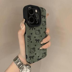 Retro pelliccia cartone animato Cat fiocco semplice per Apple 16Promax custodia del telefono 14 nuova Iphone15 custodia per telefono <span class=keywords><strong>Iphone</strong></span> <span class=keywords><strong>11</strong></span> custodia per telefono cellulare - Product Image 6