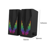 Mini haut-parleurs compacts en plastique USB 2.0 filaire PC haut-parleur haut-parleur de jeu Audio avec lumière pour ordinateur de bureau haut-parleurs