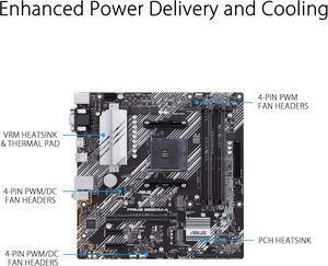 ASU S <b>Prime</b> B550M-A WiFi II New ATX Desktop Motherboard With PCIe 4.0 WiFi 6 ECC DDR4 Memory 2.1 RGB Header for H Double Memory - Product Image 3