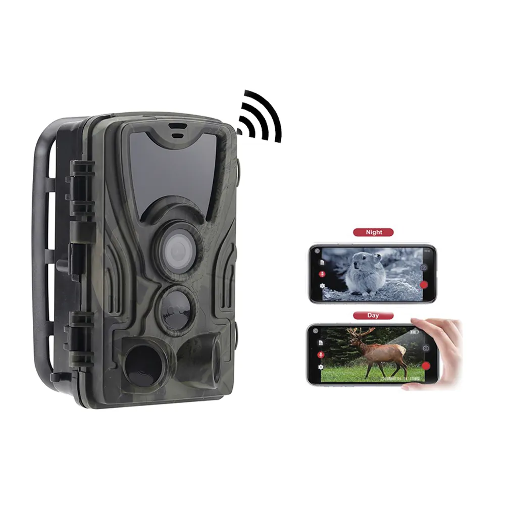 4K HD 1080P WLAN System App Control Trail cam WLAN 801pro Wasserdichte billige Infrarot-Jagd kamera 160 Grad