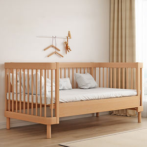 <span class=keywords><strong>Lit</strong></span> bébé en bois massif de hêtre, <span class=keywords><strong>lit</strong></span> d'enfant en bois massif, <span class=keywords><strong>lit</strong></span> bébé extra large avec clôture - Product Image 3