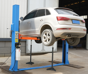 Pont élévateur de <span class=keywords><strong>garage</strong></span> 2 colonnes rouge et bleu personnalisé, capacité de levage 4000 kg, hauteur de levage 1,85 m, durable pour véhicules - Product Image 2