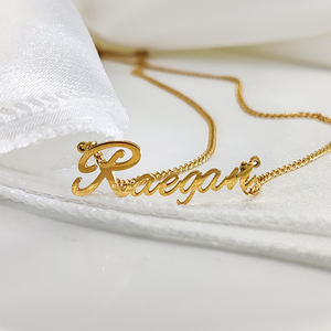 قلادة شخصية من الفولاذ المقاوم للصدأ قابلة للتخصيص بالاسم، سلسلة عصرية بحرف، قلادة عنق ذهبية اللون، مجوهرات دروبشيبينغ - Product Image 5