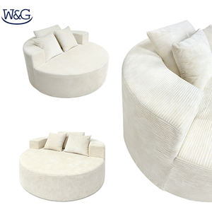 Diseño moderno de gran tamaño nube acento silla tela tapizada espuma llena redonda sin brazos ocio Oficina Villa Living - Product Image 4