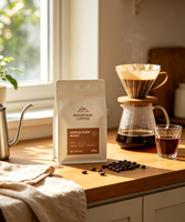 Sachet d'emballage de café en aluminium écologique à huit soudures latérales, pochette à fond plat, imprimé sur mesure pour grains de café et café moulu
