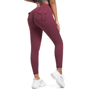 Leggings Sportivi da Donna con Tasche, Effetto Push-up e Arricciatura sui Glutei, Pantaloni da Yoga Aderenti per <span class=keywords><strong>Fitness</strong></span> e Allenamento - Product Image 5