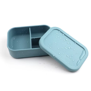 Boîte à lunch bento en silicone sans BPA, 700 ml, réutilisable, chauffable, hermétique, avec 3 compartiments, anti-fuite, passe au lave-vaisselle, qualité alimentaire - Product Image 5