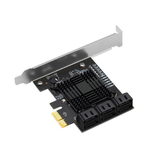6-bay Hard Drive Expansion Card PCIe to for Adapter for Black Pass-through Card NAS Array Card ESXi Driver-free in Stock
