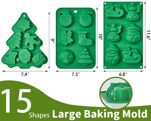 Khuôn làm bánh thạch socola chống dính hình tuần lộc Giáng sinh, khuôn silicon làm bánh, quà tặng Giáng sinh, khuôn làm xà phòng thủ công hình tất tuần lộc - Product Image 2