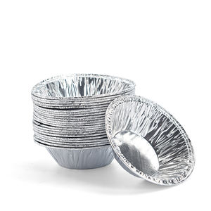 Moules à pâtisserie jetables en aluminium ronds/plats pour la cuisson de tartes aux œufs/tartes/gâteaux au fromage - Product Image 1