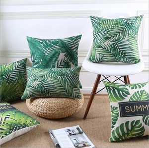 Tropical Plant Leaves Summer Cushion <strong>Cover</strong> Cotton <strong>Sofa</strong> Home Decoration Linen <strong>Throw</strong> Pillow <strong>Covers</strong> - Product Image 1