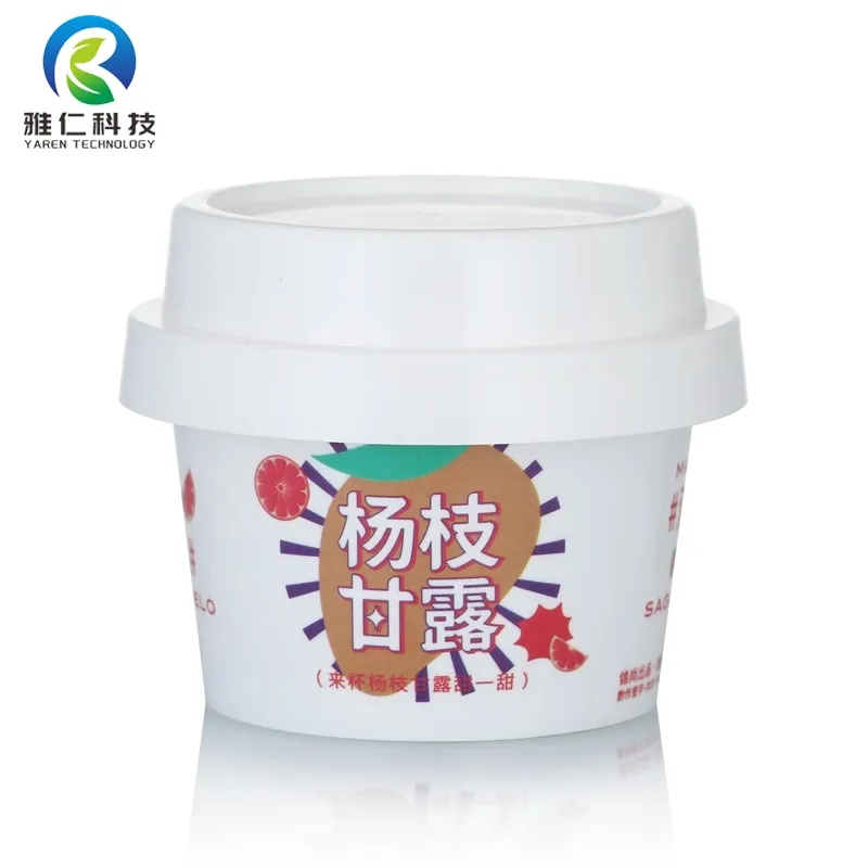 disposal insulated pp plastic ice cream bowl with lid with ps lid ice cream bowl / restaurant, porceilan white