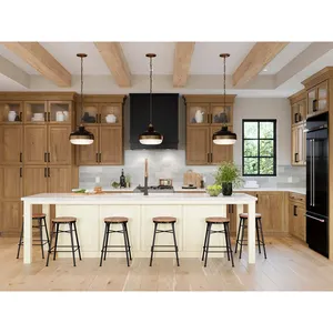 خزانات مطبخ ذات تصميم حر متأرجح باللون الأبيض لعام 2024، خزانات أثاث مطبخ من الخشب الصلب