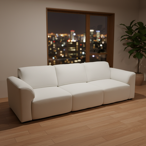 Foshan Modern Living Room Reclinable L Shape Juego de sofá de esquina de cuero genuino Juego de sofá reclinable de 3 plazas - Product Image 2