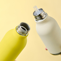 Botol termos anak-anak baja tahan karat penjualan laris 2025 dengan tutup kartun ODM botol air olahraga silikon