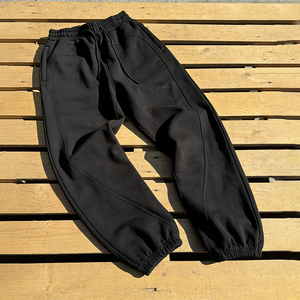 Muestra gratuita: Pantalones de chándal holgados de algodón con lavado ácido, talla grande, personalizados, para hombre - Product Image 1