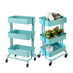 हॉट सेलिंग होम यूटिलिटी ट्रॉली गाड़ी भंडारण धातु 3 टियर कार्ट्स और ट्रॉली - Product Image 2