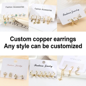 Micro Zircon Double Hoop Drop <b>Earrings</b> for Women Minimalist Fine Jewelry with Trendy Brass Hoop Daily Wear Gift - Product Image 4