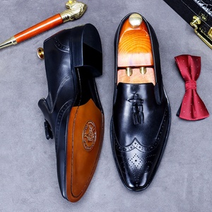 Genuine Cowhide Leather Business <b>Shoes</b>-Men's Formal Dress <b>Shoes</b> Gentleman's Slip-On Casual Tassel <b>Height</b> <b>Increasing</b> Autumn <b>Shoes</b> - Product Image 4