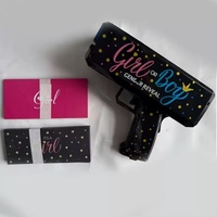 Pistolet à confettis pour révélation de sexe pour garçons ou filles Baby shower avec des confettis colorés et un canon Pistolet à eau pour révélation de sexe