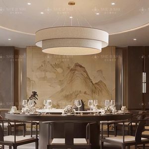 Modern Chinese Style Round Chandelier E27 Six-Head Energy Saving Lamp Living Room And <b>Dining</b> Room <b>Lighting</b> Fixture - Product Image 4