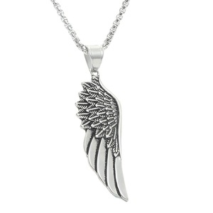 Stainless Steel Angel Wing Pendant For Men Punk Retro Style <b>Necklace</b> Fashion Jewelry - Product Image 5
