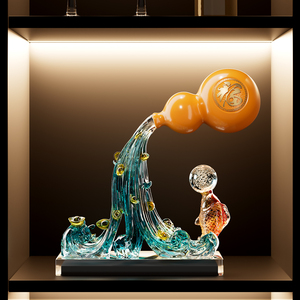 Adorno de Calabaza China Moderno, Decoración de Cristal para la Prosperidad, para Sala de Estar, Oficina, Regalo de Inauguración de Casa - Product Image 4