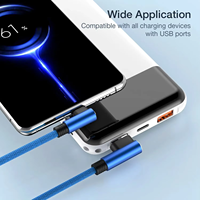 Cable de Carga USB-A a Tipo C de Nylon al por Mayor, con Conector Tipo C en Ángulo de 90 Grados para Uso en Juegos de Teléfono