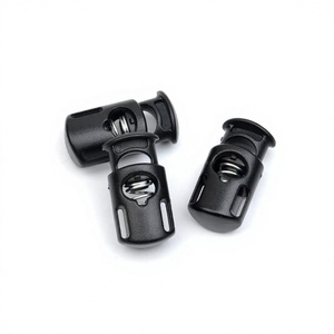 Penutup Plastik Hitam Pengunci Tali Lubang 8mm Klip Pengatur Tali Pakaian Tali Sepatu Olahraga Aksesoris Tali <span class=keywords><strong>Bungee</strong></span> Tahan Air - Product Image 2