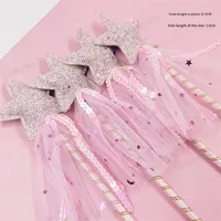 Baguette magique princesse Halloween pour enfants Tulle étoile baguette à main gland paillettes pentagramme fée accessoire pour décorations de fête