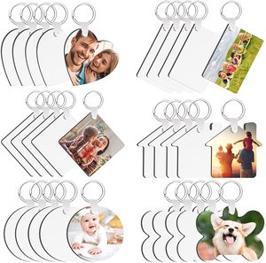 Porte-clés vierge personnalisable par sublimation avec anneau pour la Saint-Valentin, cadeau de remise de diplôme – Formes carrée, rectangulaire, ronde - Product Image 2