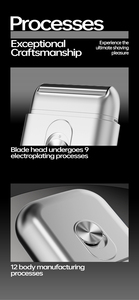 Mini rasoir électrique portable sans fil à grille oscillante pour hommes, idéal pour les voyages, avec chargement rapide Type-C et grille <span class=keywords><strong>de</strong></span> lames flottante - Product Image 5