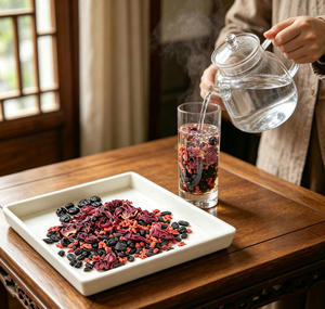 Té de Hierbas con Frutas Secas Mixtas Naturales, Rosell con Granos de Uva Negra, Arándano y Fresa, Sin Aditivos - Product Image 2
