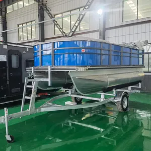 China factory cheap wholesale inshore pleasure cruising aluminum pontoon boat for party