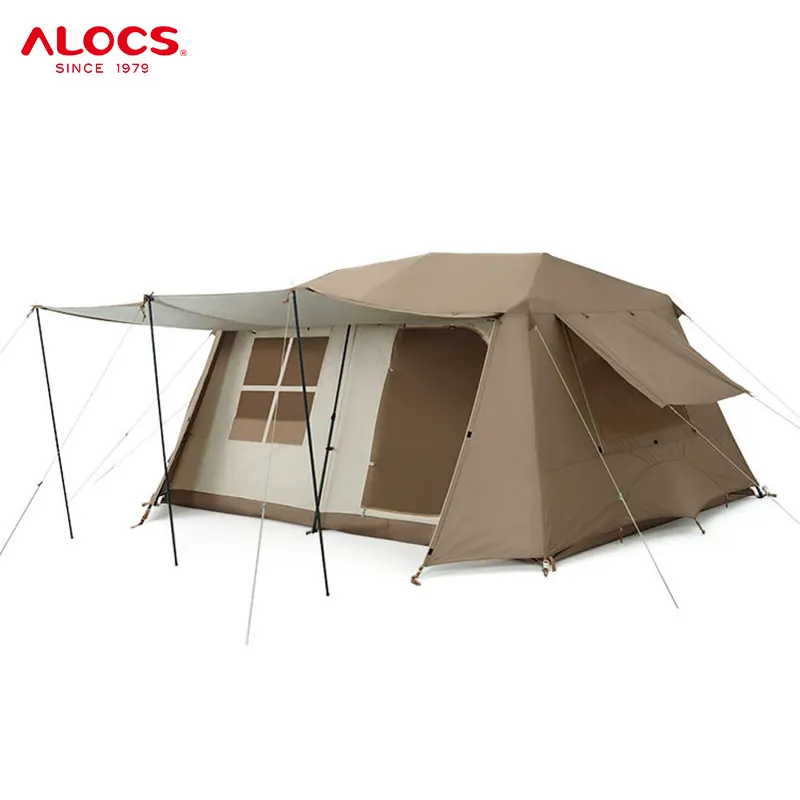 Alocs Kopen China Custom Grote Twee Kamer Een Woonkamer Familie Tent Grote Opvouwbare Reizen Outdoor Camping Accessoires Automatische Tent