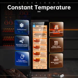 158C CIGARLOONG Хьюмидор-шкаф для сигар с компрессорным охлаждением, независимым регулированием температуры и отделкой из кедра - Product Image 5