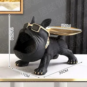 Statua Decorativa Personalizzata a Forma <span class=keywords><strong>di</strong></span> Bulldog con Bocca Grande per Casa, Soggiorno, Ufficio e Caffetteria - Product Image 3