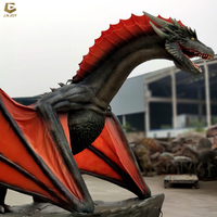 GO-73 Dragon occidental réaliste artificiel de dinosaure animatronique grandeur nature avec ailes