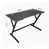 Bureau de jeu PC au design moderne, grande surface, ergonomique, avec double passe-câbles pour salle de jeu professionnelle