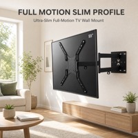 Support mural pour téléviseur DMP NPLB136M-SW Slim Full Motion, support articulé pour moniteur, 400 x 400 VESA, 23-55 pouces, noir