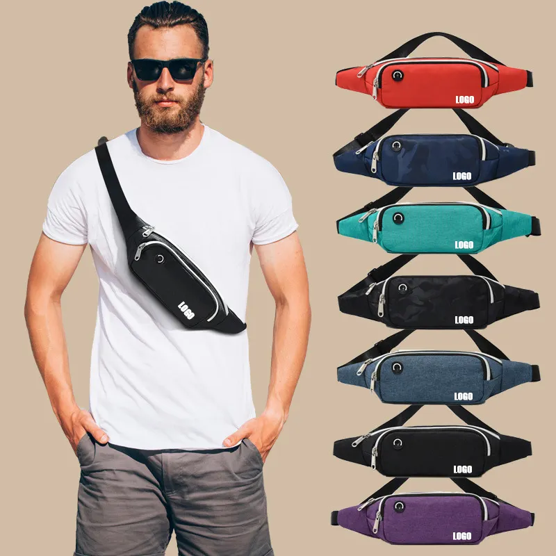 DICHOS Unisex Sports Waist Pack Large Crossbody and Chest Belt with Zipper Closure Bum Bag Wallet Phone Fanny Pack Wholesale