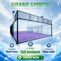 Cancha de Pádel Panorámica OEM/ODM para Uso Deportivo, Personalizable con Logotipo, Tamaño y Color, Césped Artificial de 12 mm, Cancha de Pádel de Acero y Vidrio