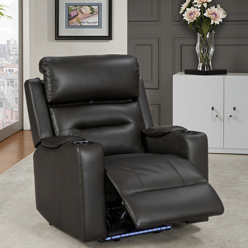 CY Leather Manual Recliner Modular Sectional