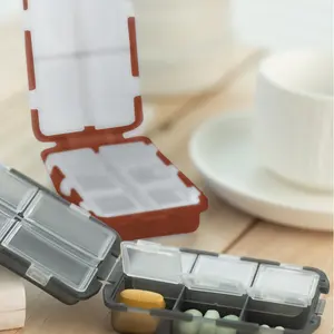 RU 2024 New Hot Selling 10 Grid Pill Box Storage Pill Box Portable Plastic Storage Box for Partial Pills