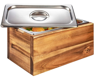 Wooden Kitchen Compost Bin.Food Waste Recycling acacia wood Caddy Bin